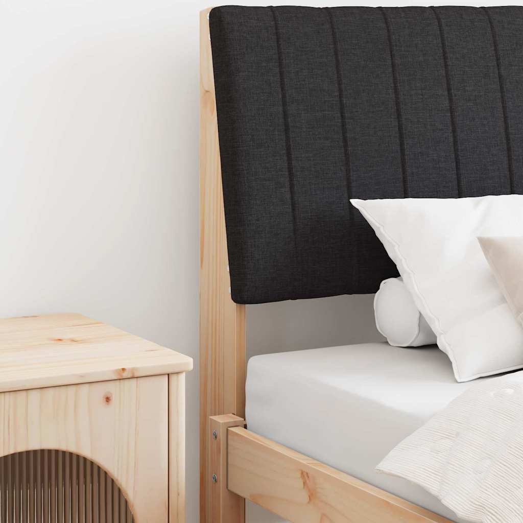 Kárpitozott fejtámla Fekete 100 cm Tömör fenyőfa