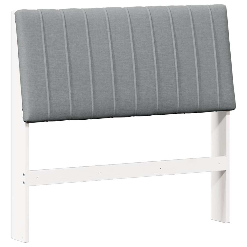 Kárpitozott fejtámla Világosszürke 100 cm Tömör fenyőfa