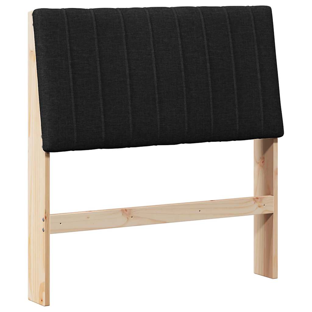 Kárpitozott fejtámla Fekete 90 cm Tömör fenyőfa