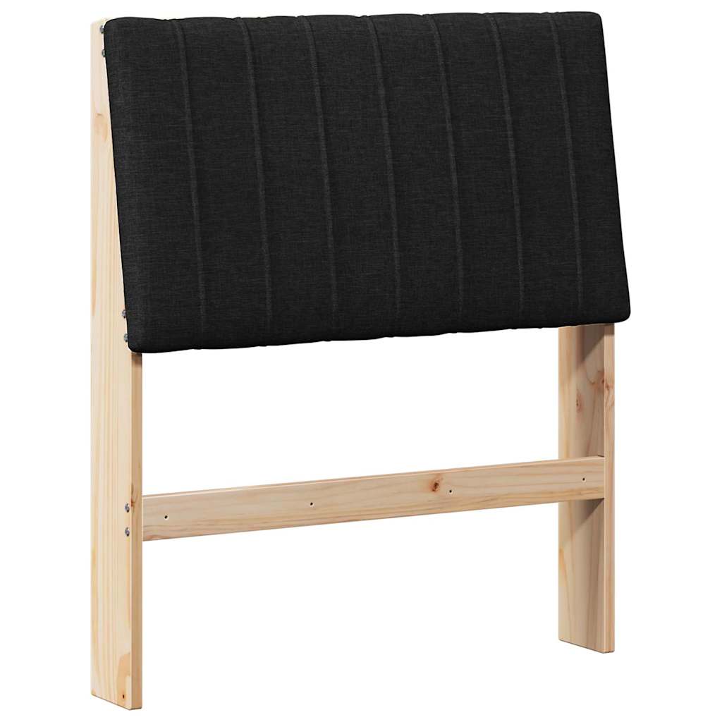 Kárpitozott fejtámla Fekete 80 cm Tömör fenyőfa