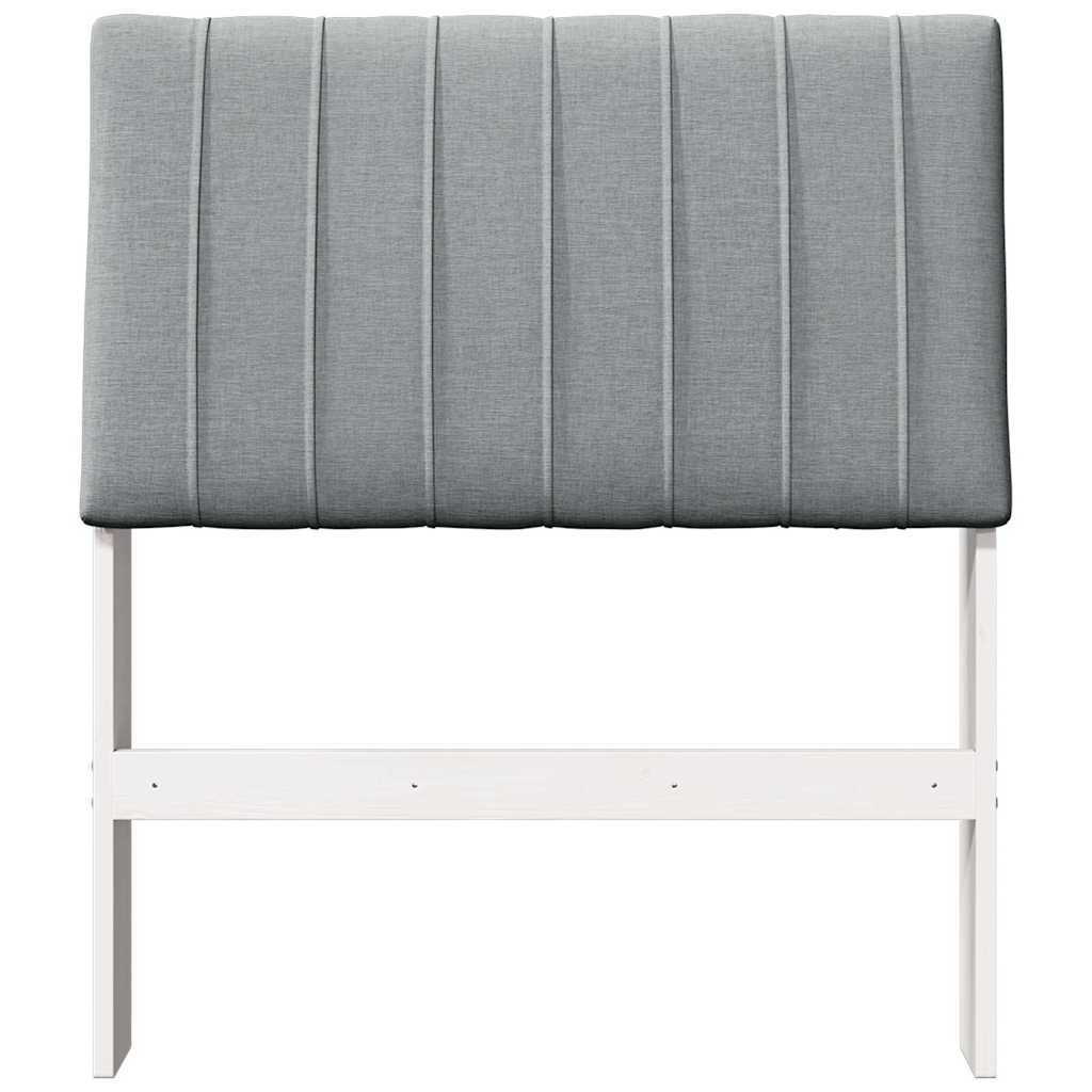 Kárpitozott fejtámla Világosszürke 80 cm Tömör fenyőfa