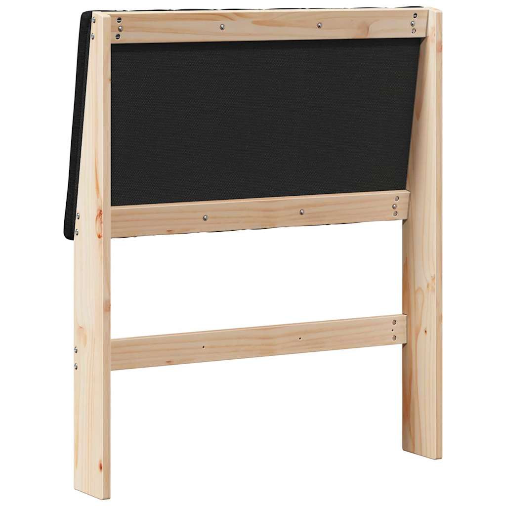 Kárpitozott fejtámla Fekete 75 cm Tömör fenyőfa