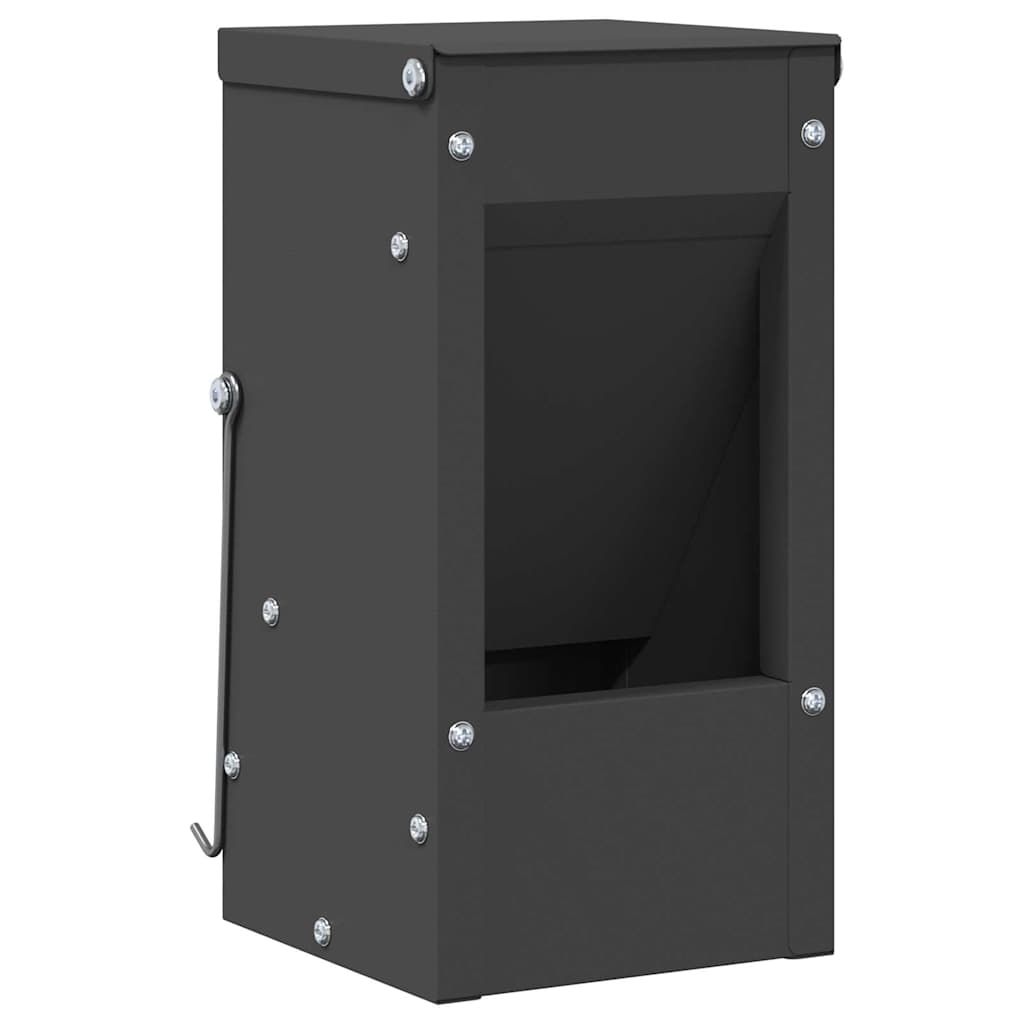 Nyúl Etető Fekete 12,5 x 12,5 x 25 cm Hidegen Hengerelt Acél