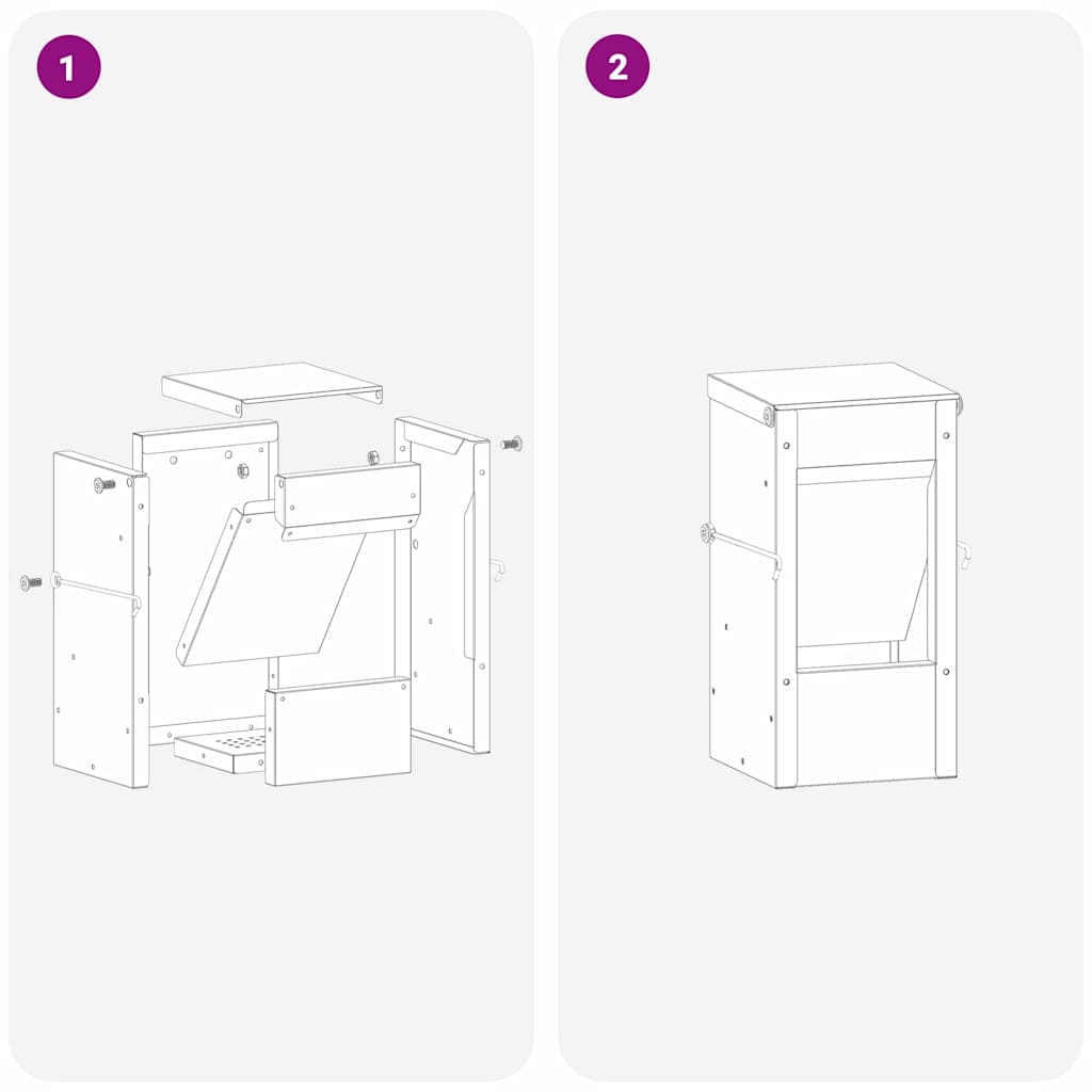 Nyúl Etető Olajzöld 12,5 x 12,5 x 25 cm Hidegen Hengerelt Acél