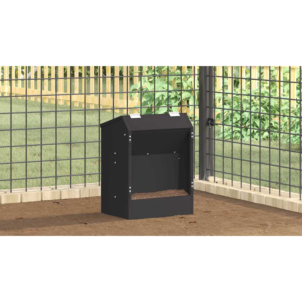 Nyúl Etető Fekete 64.5 x 25.5 x 45.5 cm Hidegen Hengerelt Acél