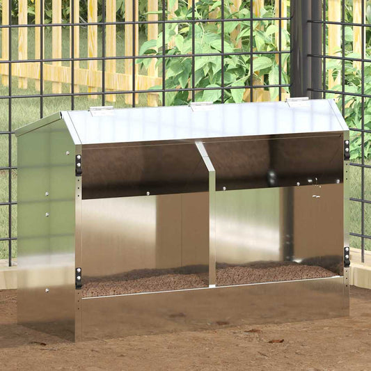 Nyúl Etető Ezüst 64.5 x 25.5 x 45.5 cm Horganyzott acél
