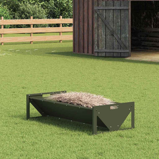 Állattenyésztési takarmányzó Olajzöld 108 x 50 x 28 cm