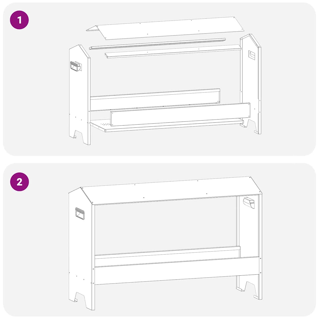 Csirke Etető Tál Ezüst 81 x 32 x 53,5 cm Horganyzott acél