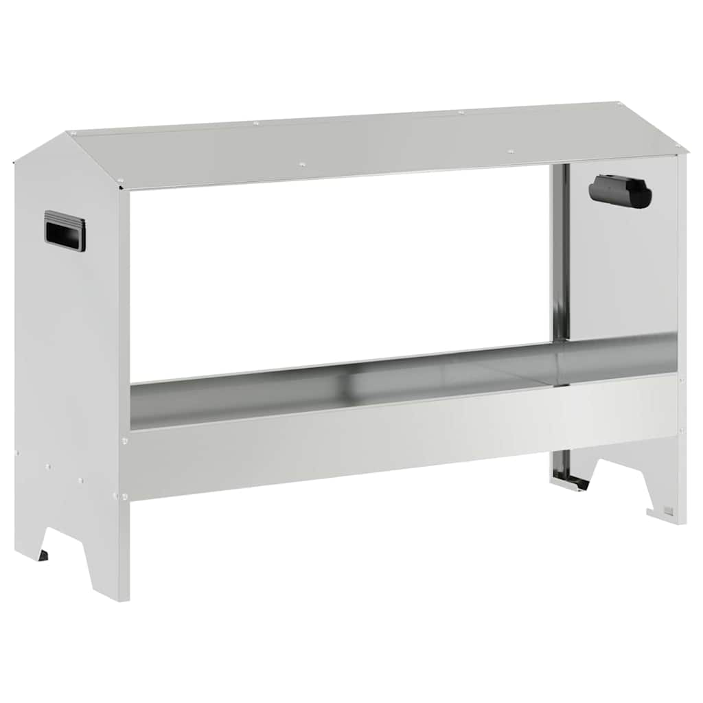 Csirke Etető Tál Ezüst 81 x 32 x 53,5 cm Horganyzott acél