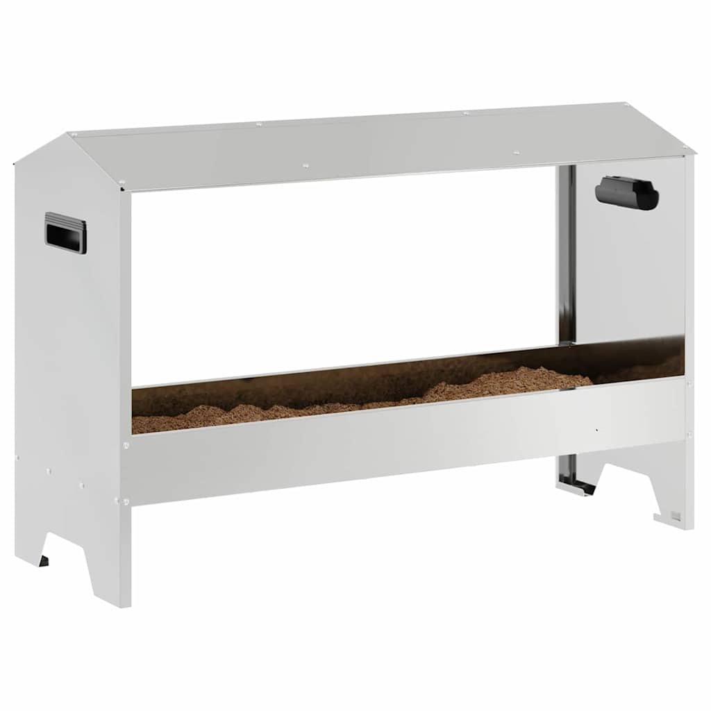 Csirke Etető Tál Ezüst 81 x 32 x 53,5 cm Horganyzott acél