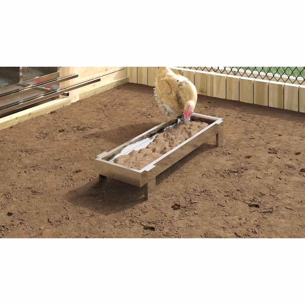 Csirke Etető Tál Ezüst 80 x 28 x 13.5 cm Horganyzott acél