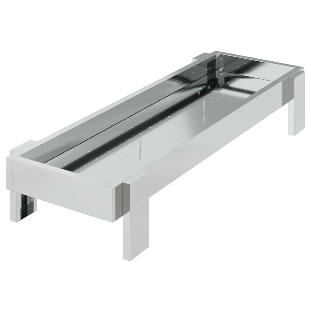 Csirke Etető Tál Ezüst 80 x 28 x 13.5 cm Horganyzott acél