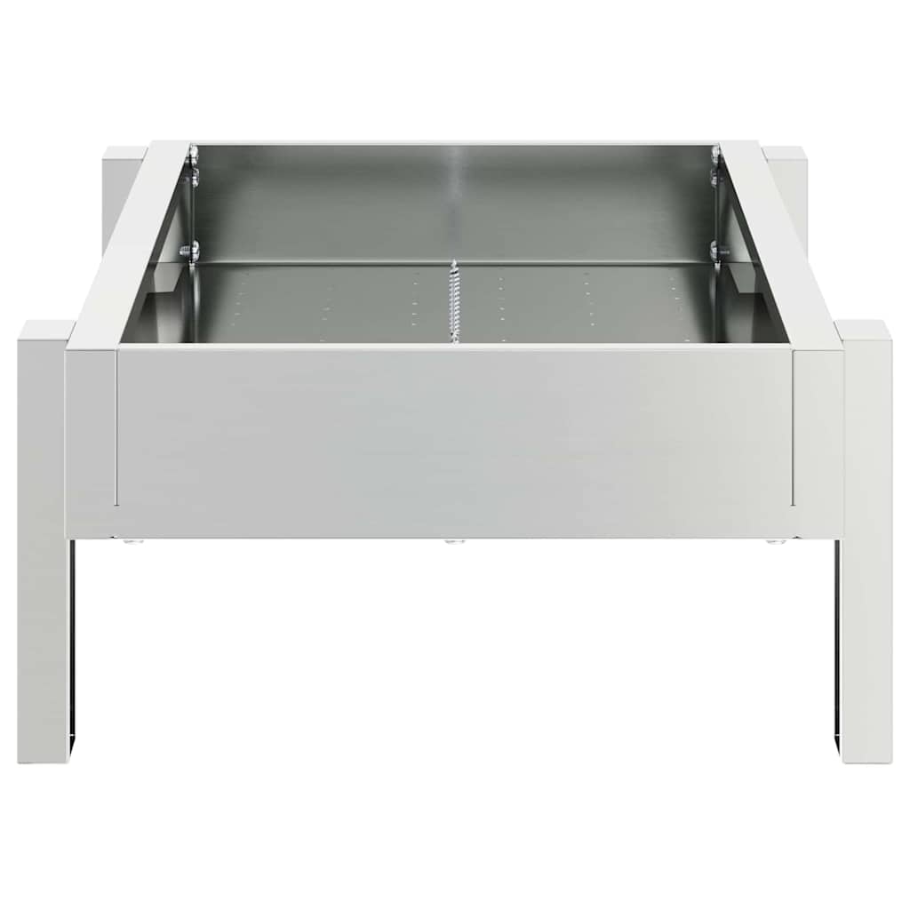 Csirke Etető Tál Ezüst 80 x 28 x 13.5 cm Horganyzott acél