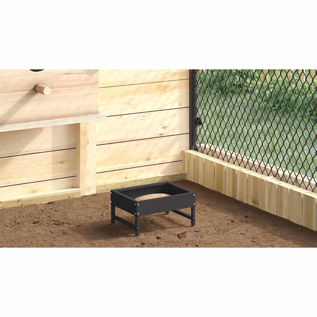 Madár Etető Fekete 80 x 28 x 13.5 cm Hidegen Hengerelt Acél