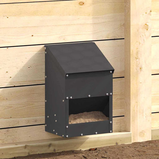 Csirke etető Fekete 21 x 16 x 33 cm Hidegen Hengerelt Acél