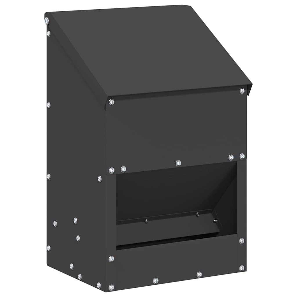 Csirke etető Fekete 21 x 16 x 33 cm Hidegen Hengerelt Acél
