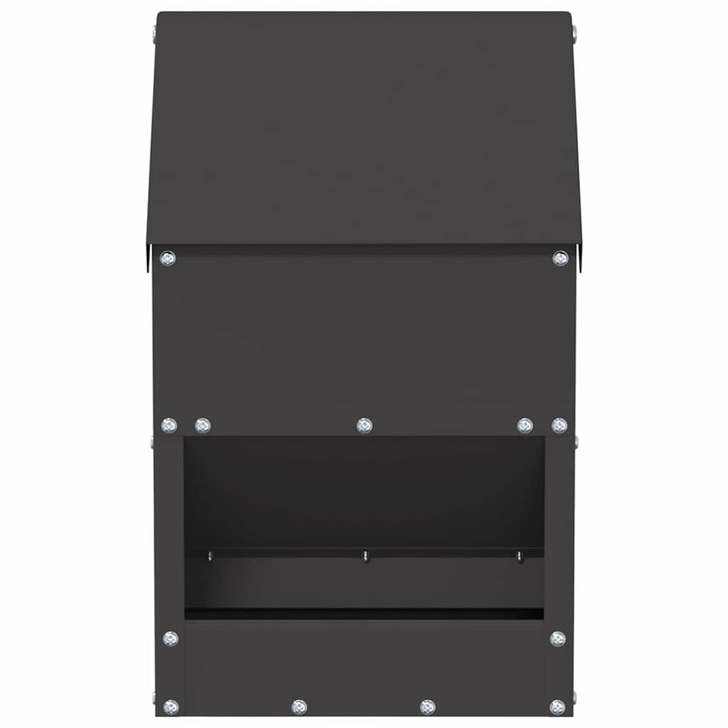 Csirke etető Fekete 21 x 16 x 33 cm Hidegen Hengerelt Acél