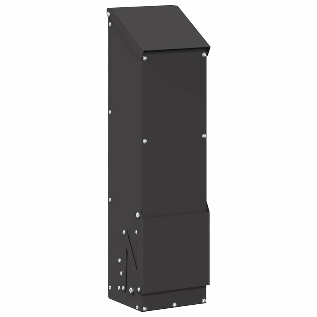 Csirke etető Fekete 13 x 12 x 51 cm Hidegen Hengerelt Acél