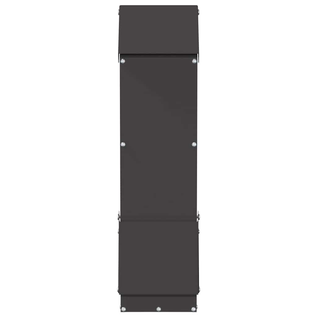 Csirke etető Fekete 13 x 12 x 51 cm Hidegen Hengerelt Acél