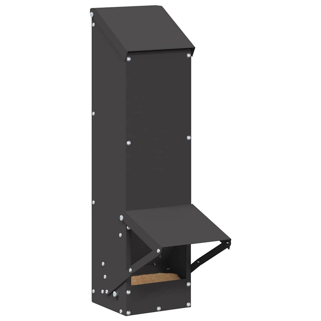 Csirke etető Fekete 13 x 12 x 51 cm Hidegen Hengerelt Acél