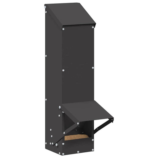 Csirke etető Fekete 13 x 12 x 51 cm Hidegen Hengerelt Acél
