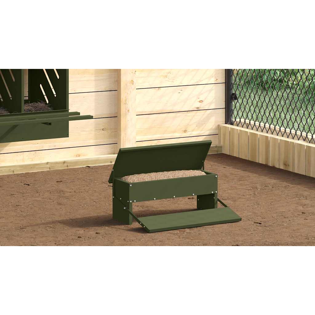 Csirke Treadle Etető Olajzöld 48,5 x 39,5 x 19 cm
