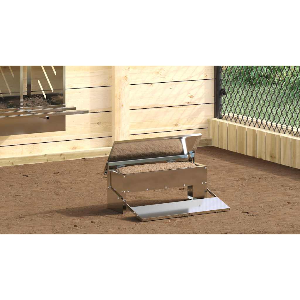 Csirke Treadle Etető Ezüst 48,5 x 39,5 x 19 cm Horganyzott acél