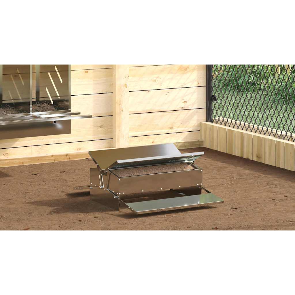Csirke Treadle Etető Ezüst 75 x 53 x 20,5 cm Horganyzott acél