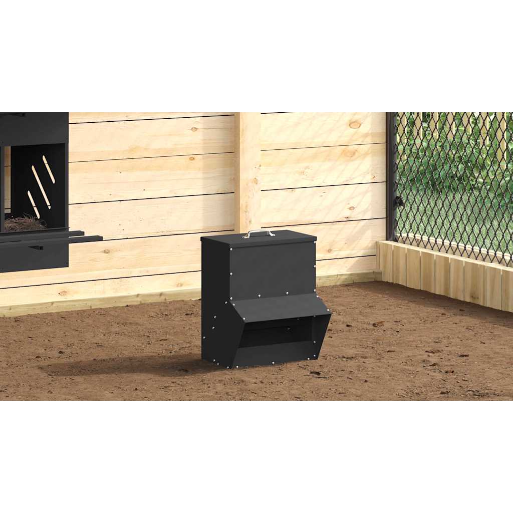 Csirke etető Fekete 20 x 25 x 35 cm Hidegen Hengerelt Acél