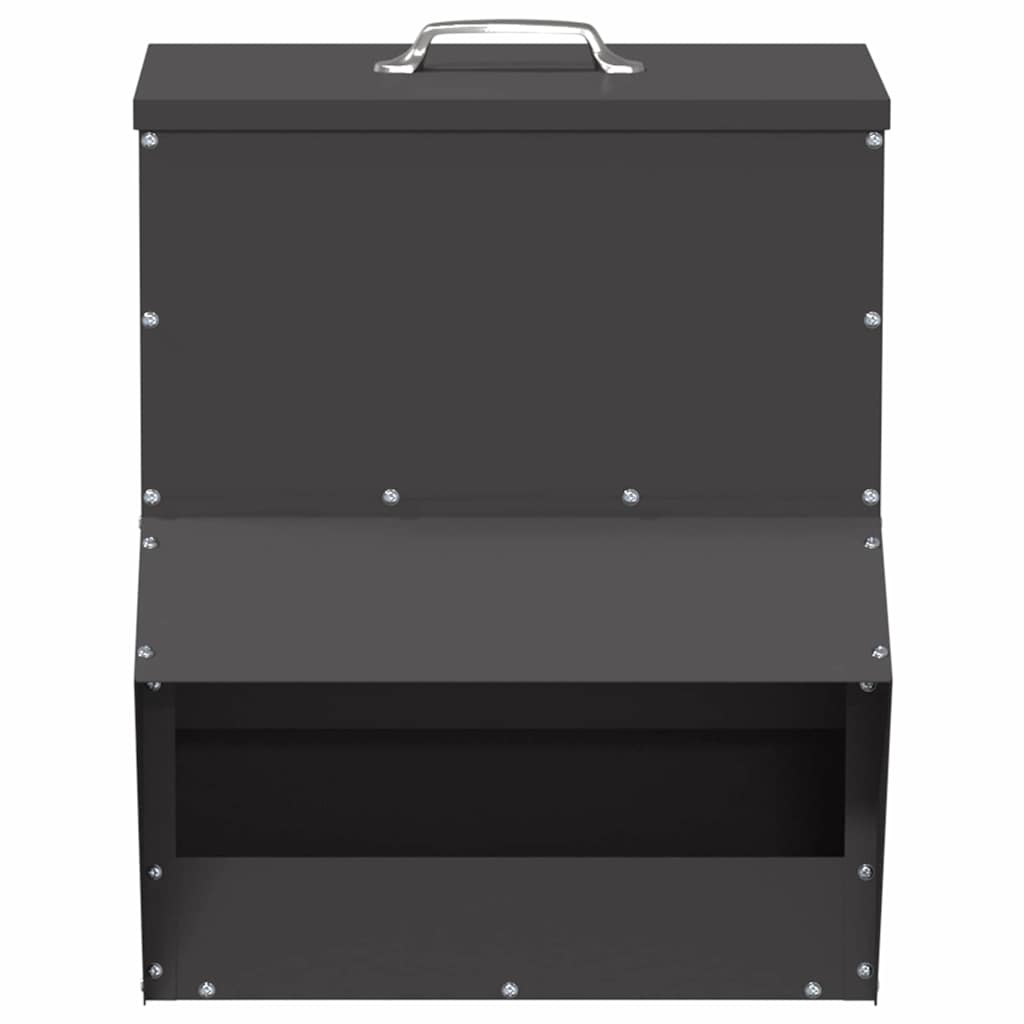 Csirke etető Fekete 20 x 25 x 35 cm Hidegen Hengerelt Acél