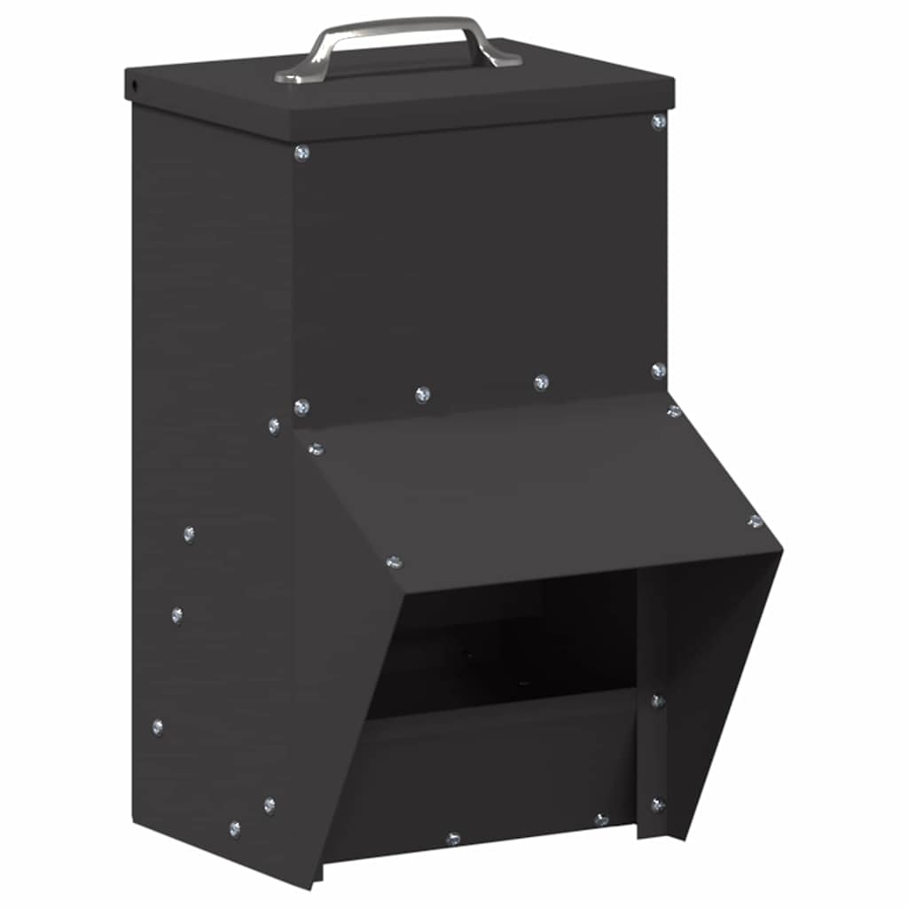 Csirke etető Fekete 20 x 25 x 35 cm Hidegen Hengerelt Acél