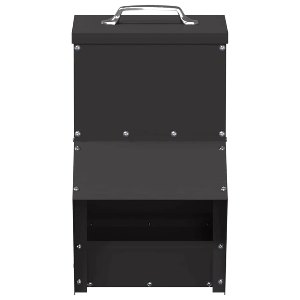 Csirke etető Fekete 20 x 25 x 35 cm Hidegen Hengerelt Acél