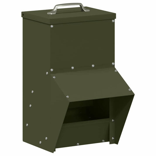 Csirke etető Olajzöld 20 x 25 x 35 cm Hidegen Hengerelt Acél