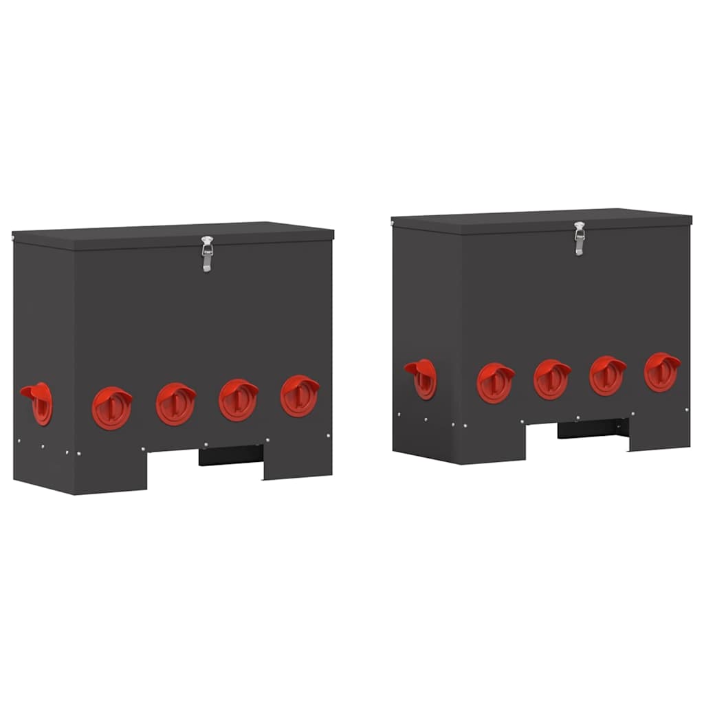 Csirke etető 2 pcs Fekete 60,5 x 29 x 51 cm