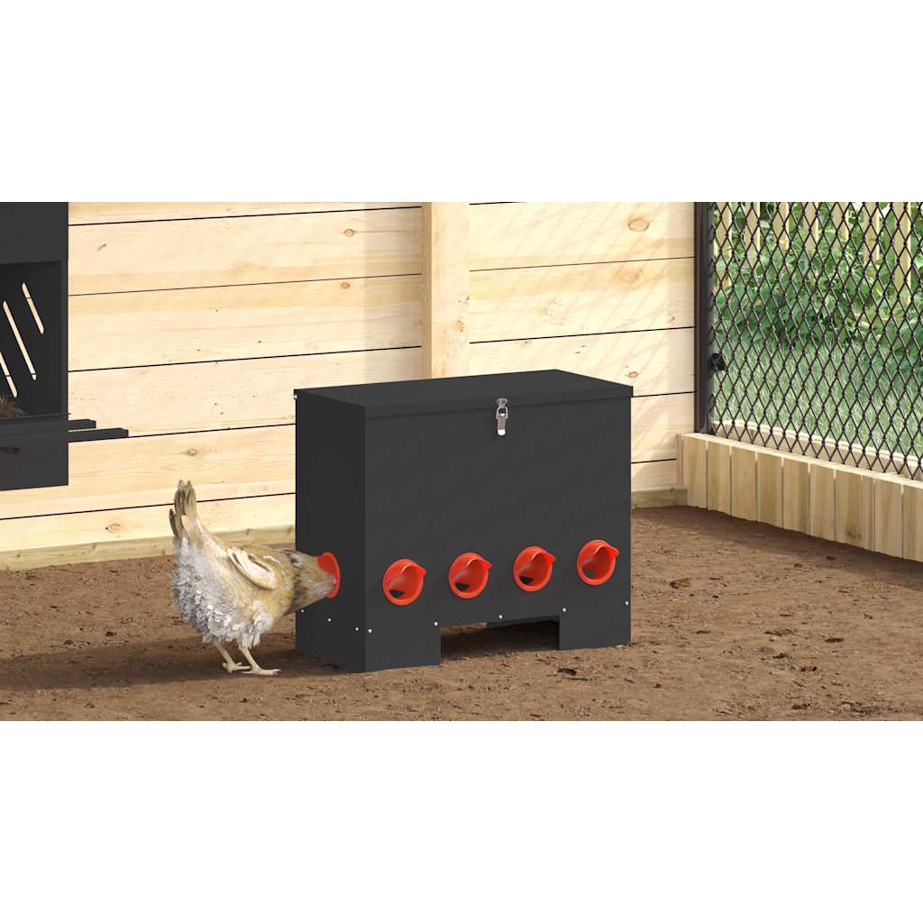 Csirke etető 2 pcs Fekete 60,5 x 29 x 51 cm