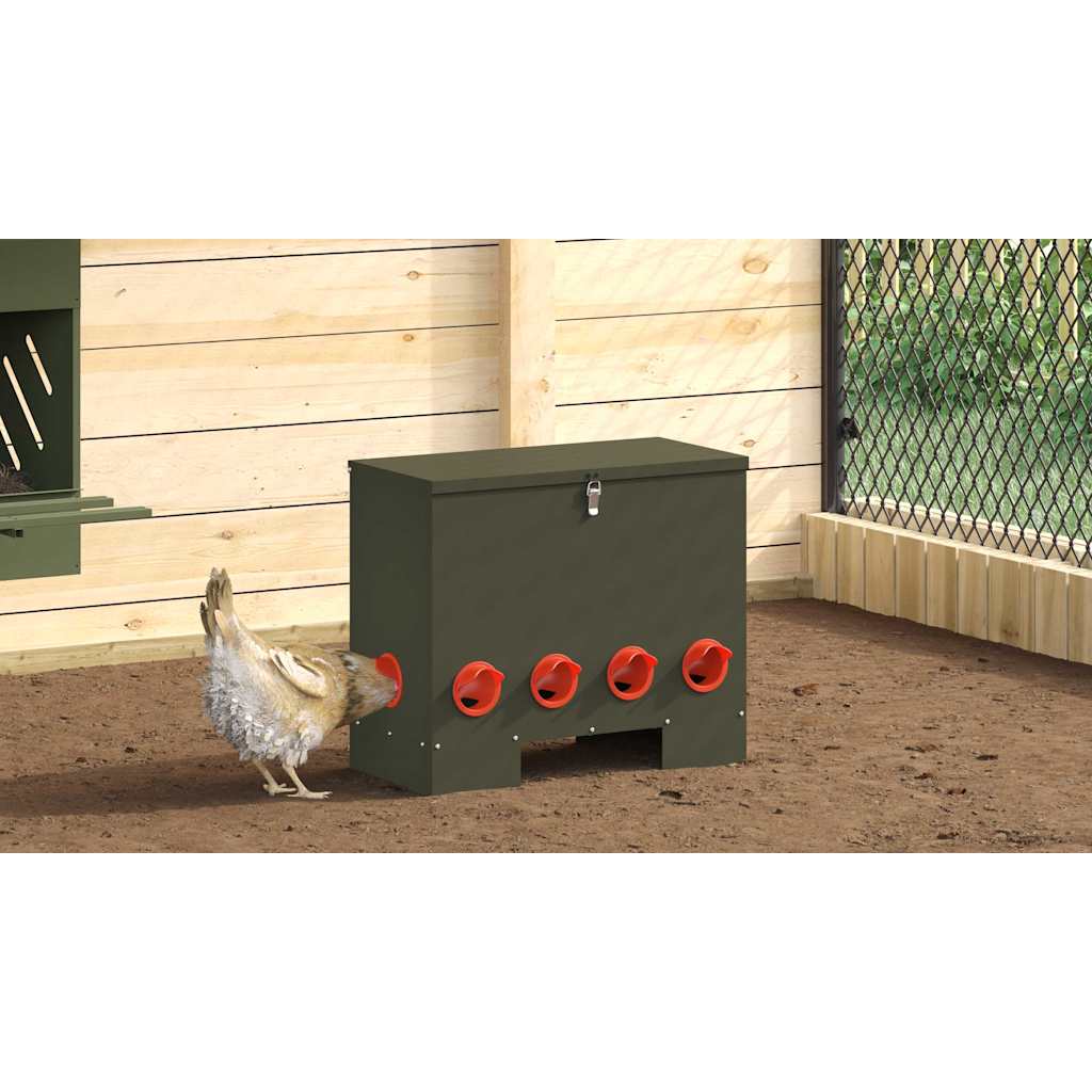 Csirke etető 2 pcs Olajzöld 60,5 x 29 x 51 cm