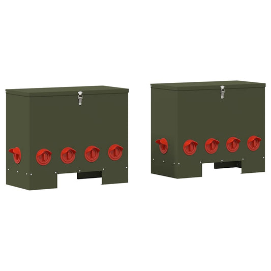 Csirke etető 2 Olajzöld 60,5 x 29 x 51 cm 25 kg