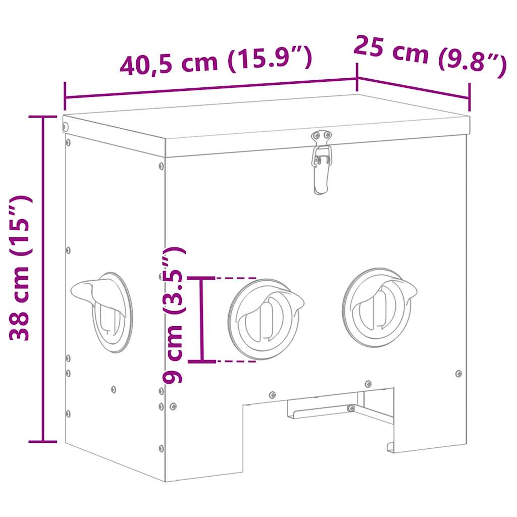 Csirke etető 2 pcs Fekete 40,5 x 25 x 38 cm