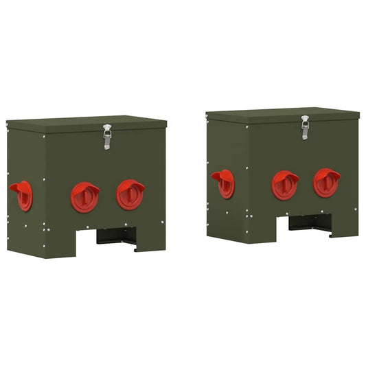 Csirke etető 2 Olajzöld 40,5 x 25 x 38 cm 20 kg