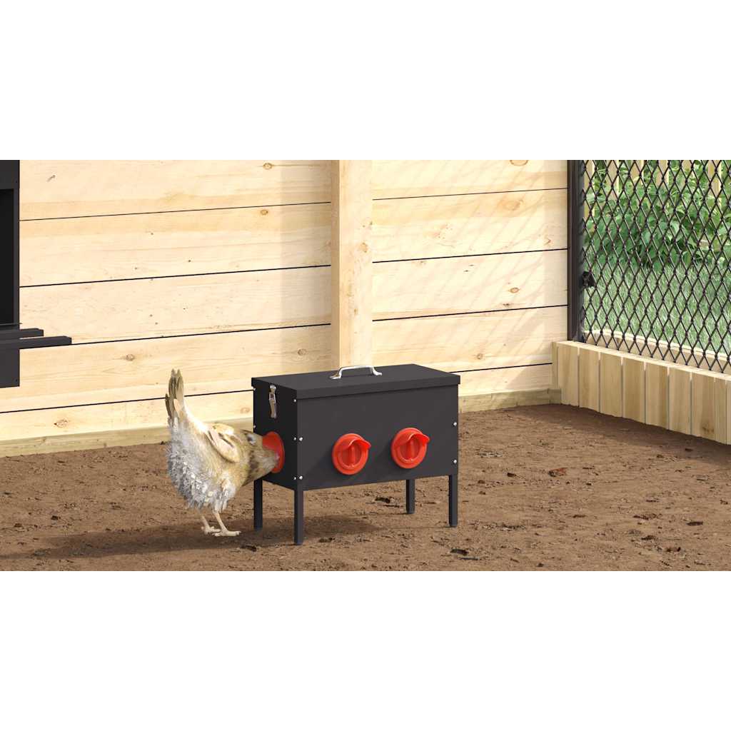 Csirke etető 2 pcs Fekete 41,5 x 20,5 x 33 cm