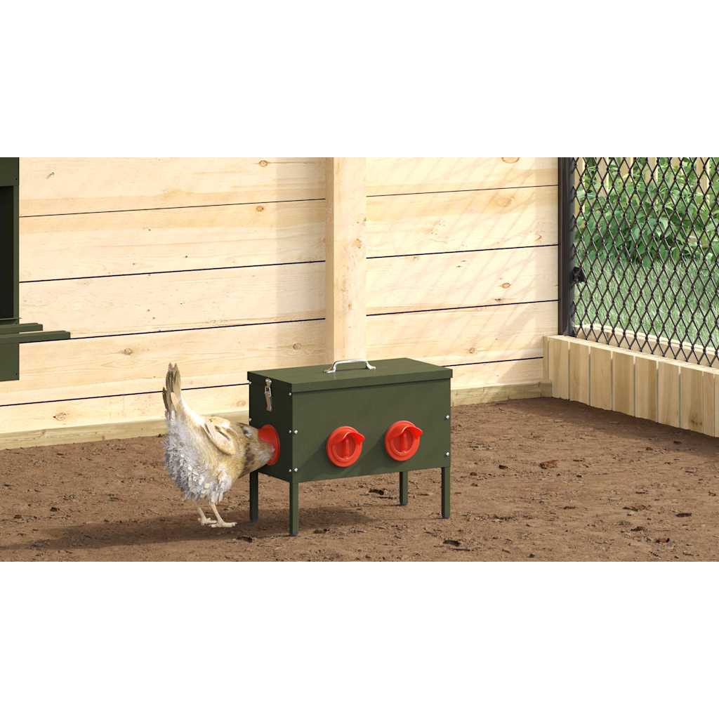 Csirke etető 2 pcs Olajzöld 41,5 x 20,5 x 33 cm