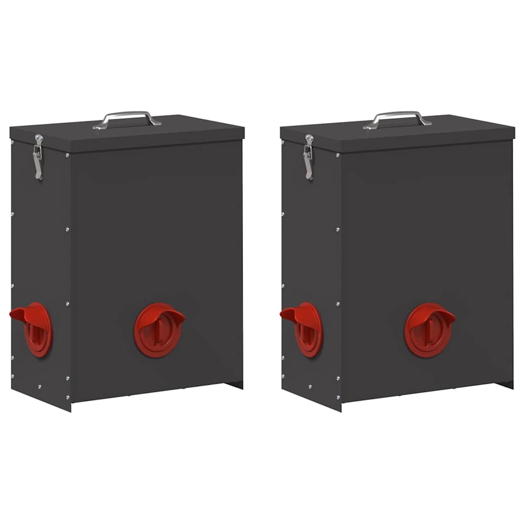 Csirke etető 2 pcs Fekete 32,5 x 20,5 x 43 cm