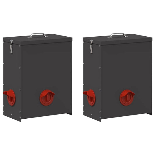 Csirke etető 2 Fekete 32,5 x 20,5 x 43 cm 25 kg