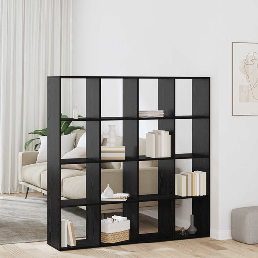 Könyvespolc Fekete tölgy 137,5 x 29 x 137,5 cm Faanyag