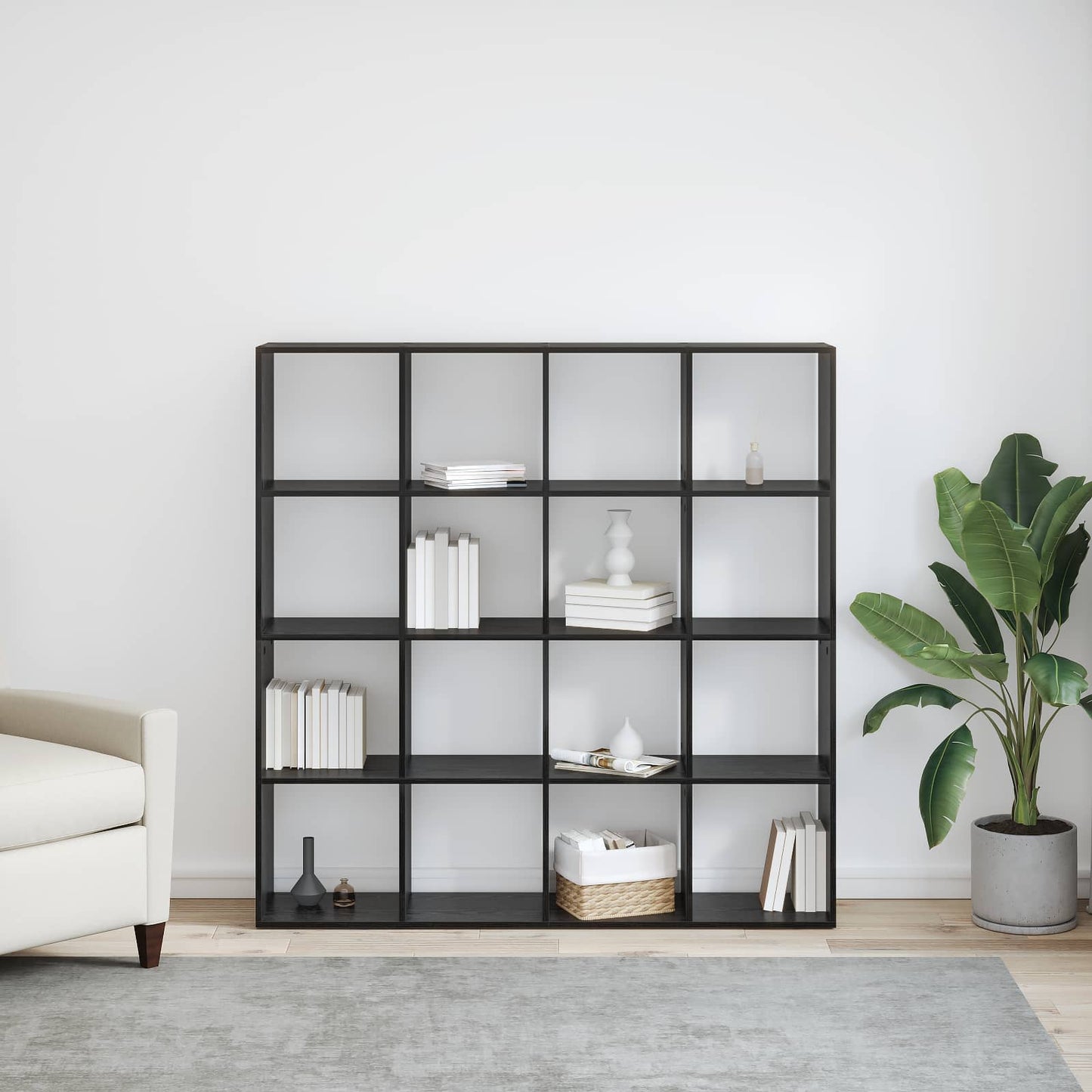 Könyvespolc Fekete tölgy 137,5 x 29 x 137,5 cm Faanyag