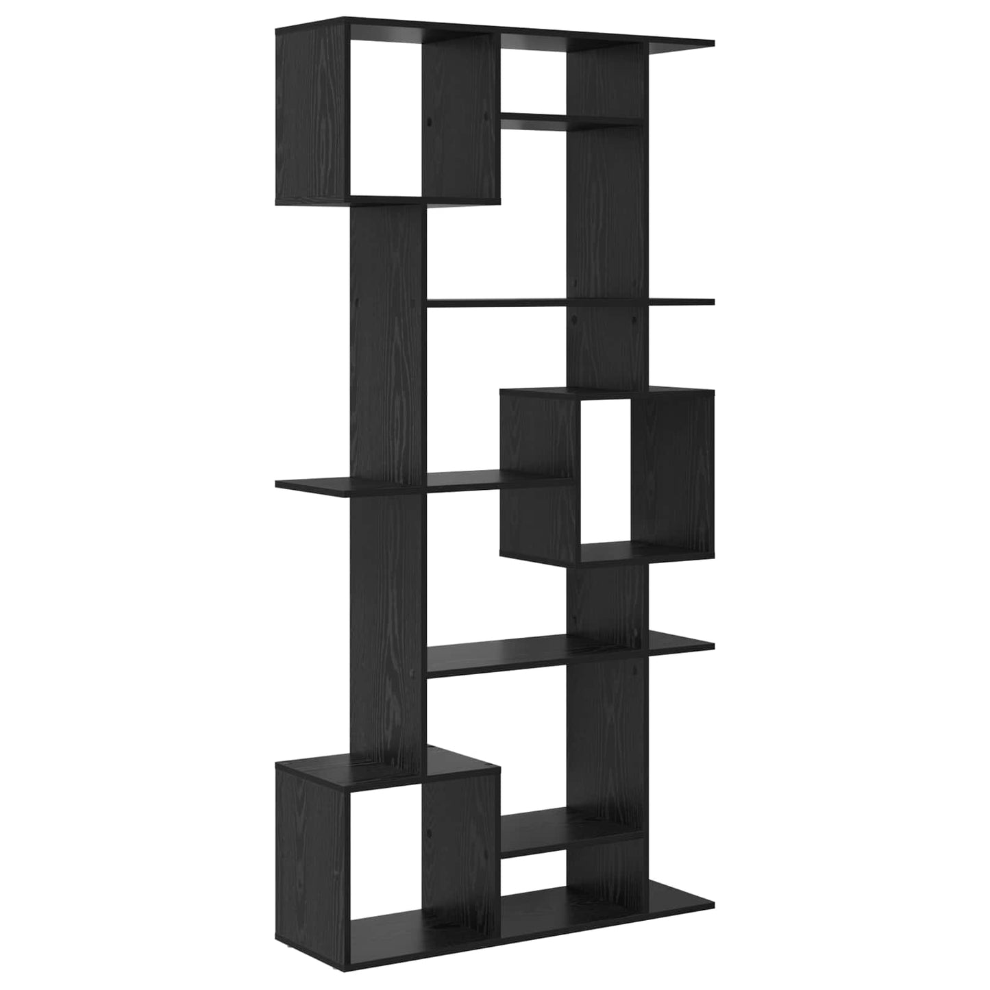 Könyvespolc 9 szintes 92 x 29 x 188 cm Szerelt Fa Fekete tölgy