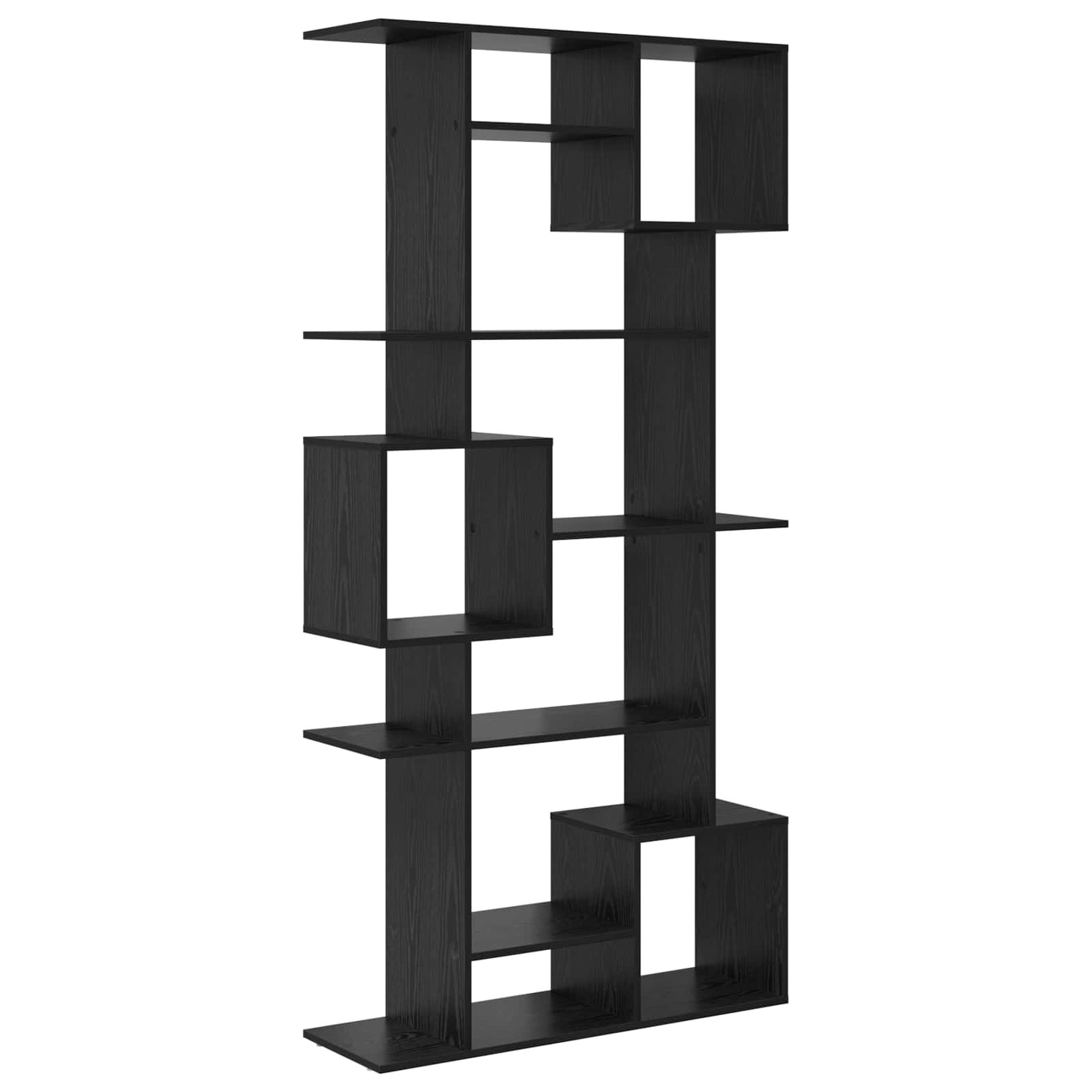 Könyvespolc 9 szintes 92 x 29 x 188 cm Szerelt Fa Fekete tölgy