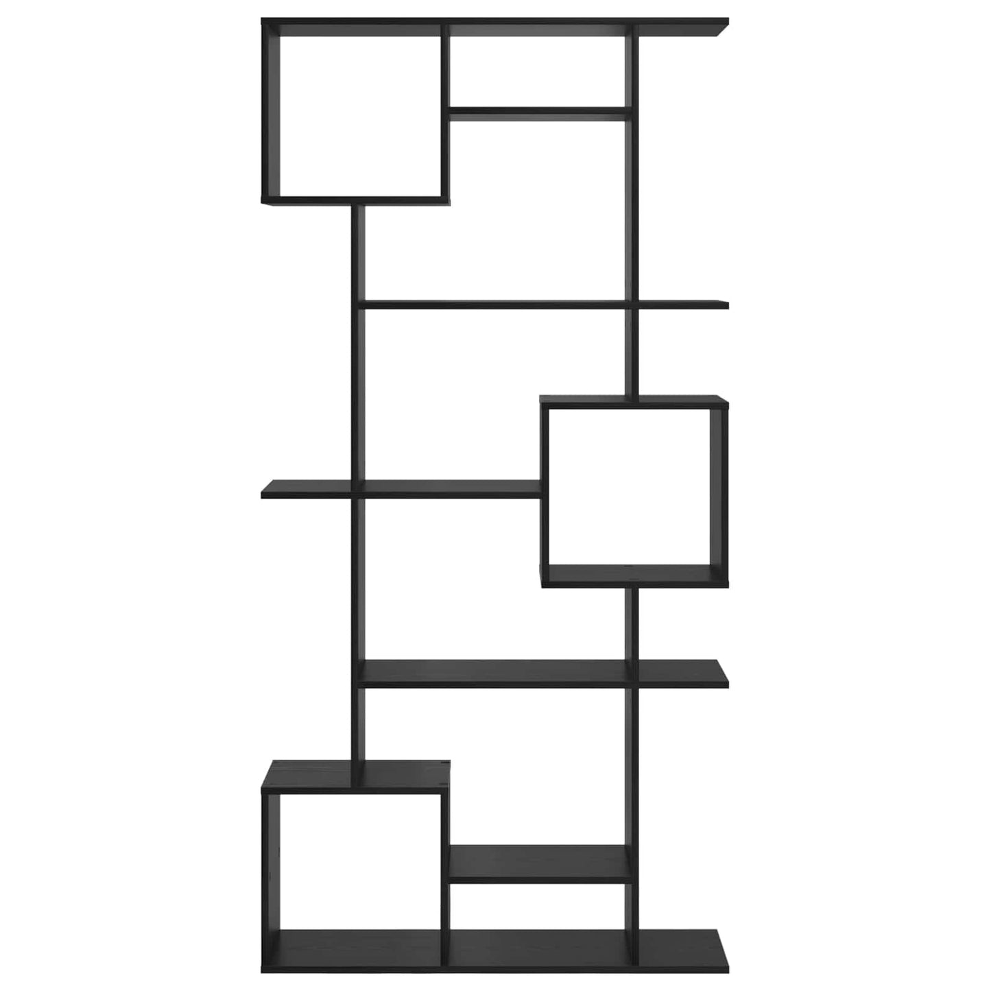 Könyvespolc 9 szintes 92 x 29 x 188 cm Szerelt Fa Fekete tölgy