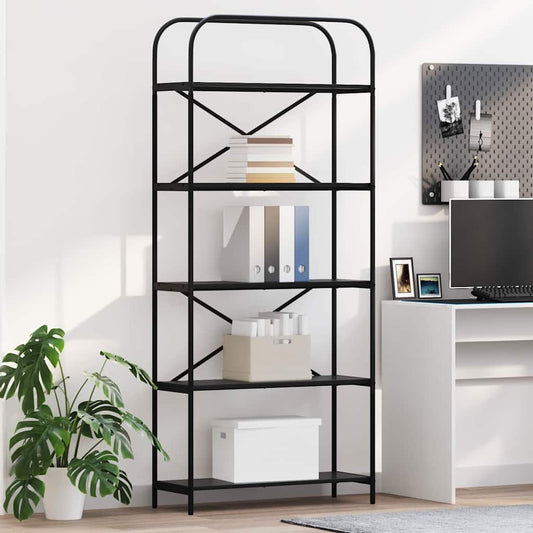 Könyvespolc Fekete tölgy 80 x 30 x 183 cm Faanyag