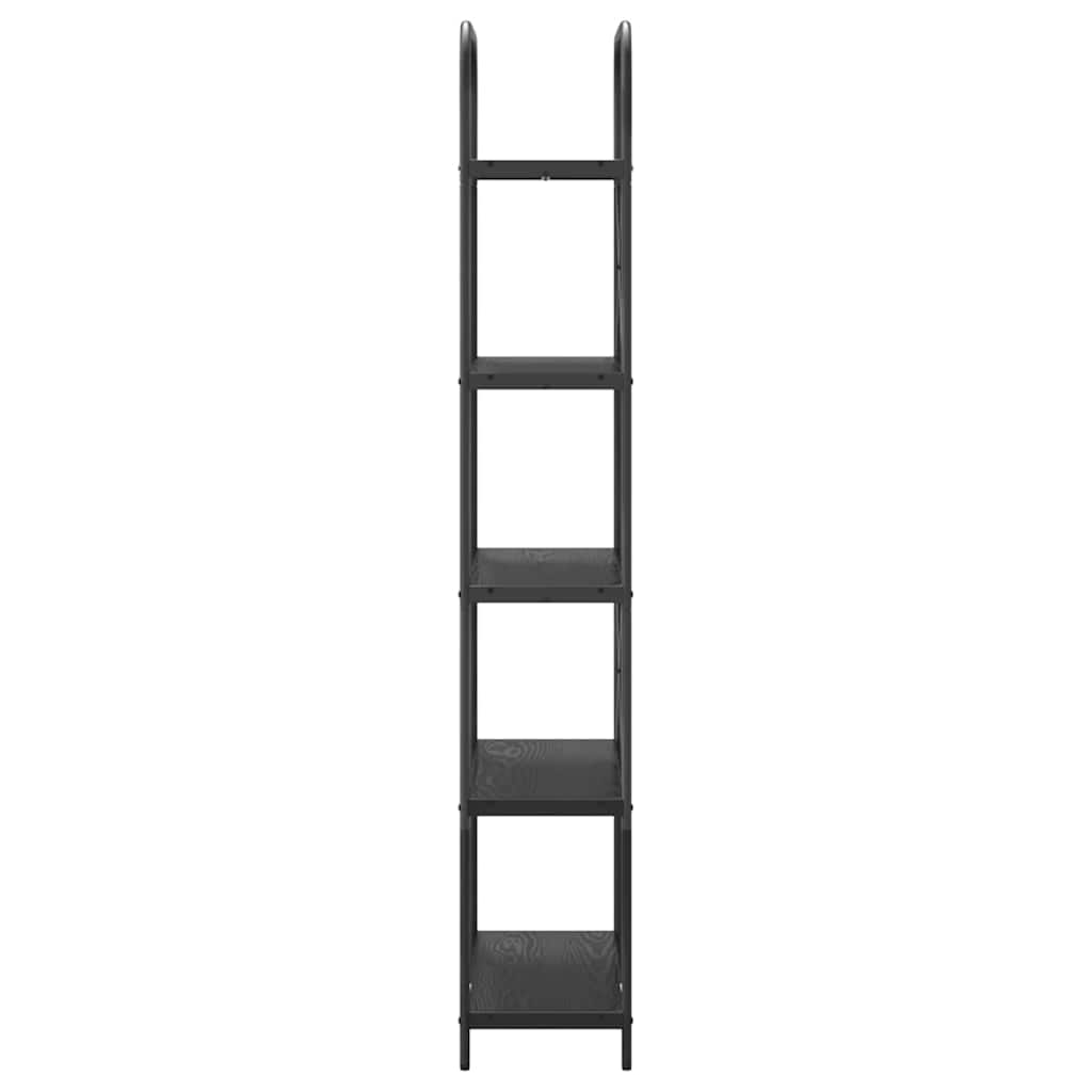 Könyvespolc 5 szintes 80 x 30 x 183 cm Szerelt fa Fekete tölgy